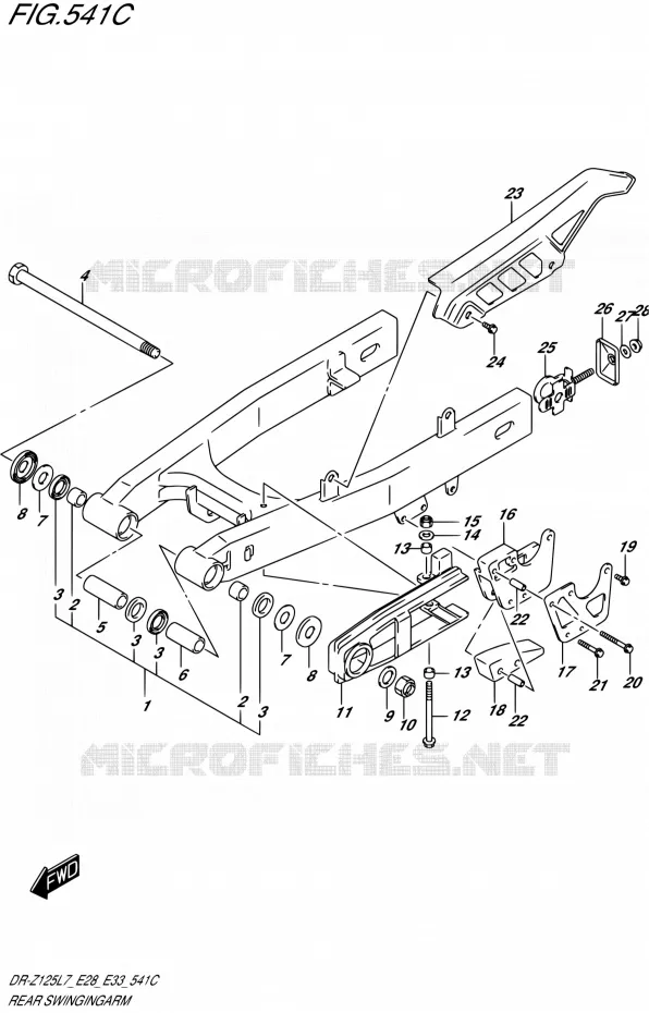 SWINGARM (DR-Z125L E33) Suzuki MOTO 125 DR-Z 2017  DR-Z125 L7 (E28,E33)