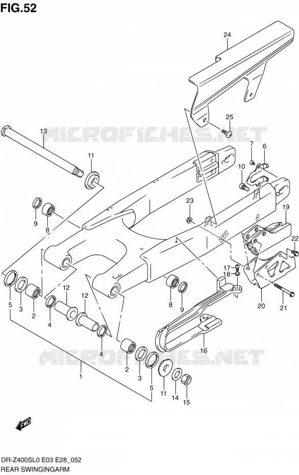 SWINGARM Suzuki MOTO 400 DR-Z 2010  DR-Z400S L0 (E03,E28,E33)