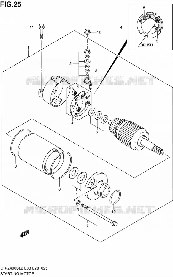 STARTMOTOR Suzuki MOTO 400 DR-Z 2012  DR-Z400S L2 (E03,E28,E33)