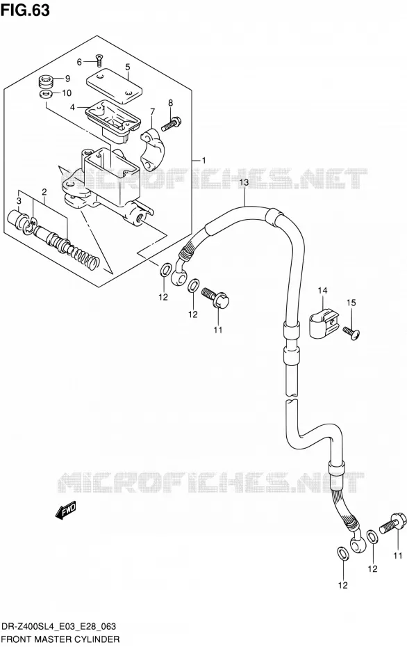 FRONT HOOFDREMCILINDER Suzuki MOTO 400 DR-Z 2014  DR-Z400S L4 (E03,E28,E33)