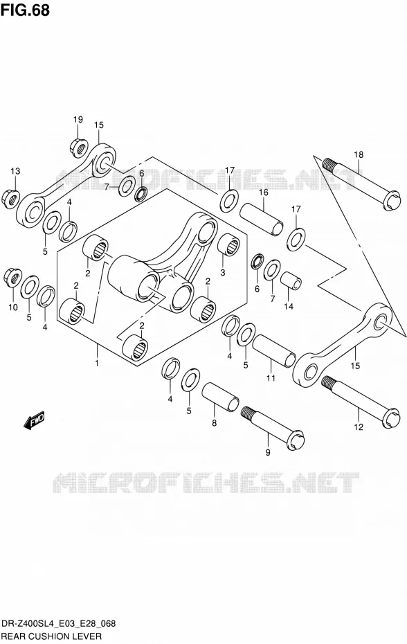 SCHOKBREKER AANEENSCHAKELING Suzuki MOTO 400 DR-Z 2014  DR-Z400S L4 (E03,E28,E33)