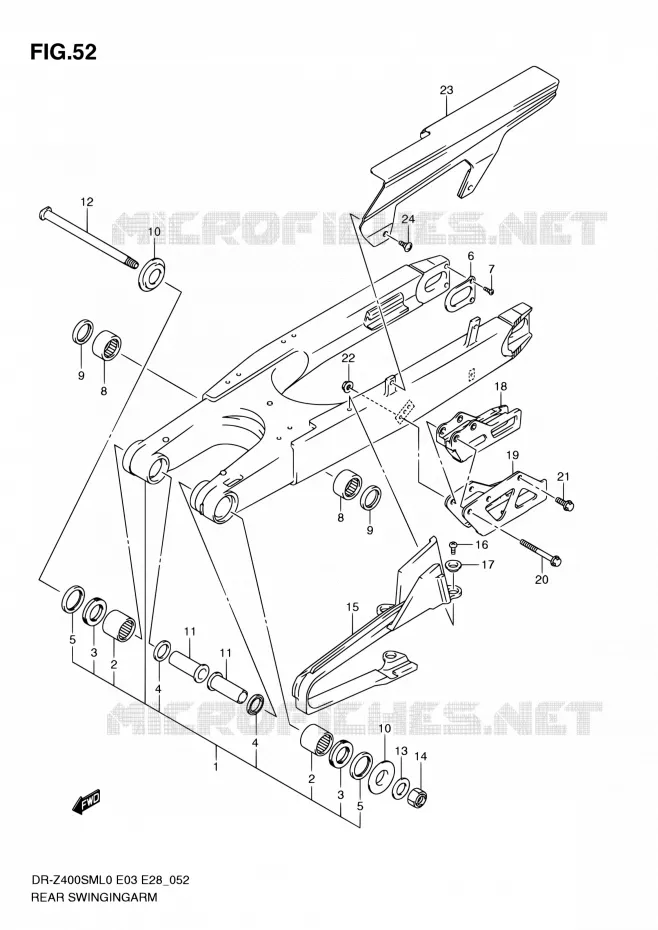 SWINGARM Suzuki MOTO 400 DR-Z 2010  DR-Z400SM L0 (E03,E28,E33)