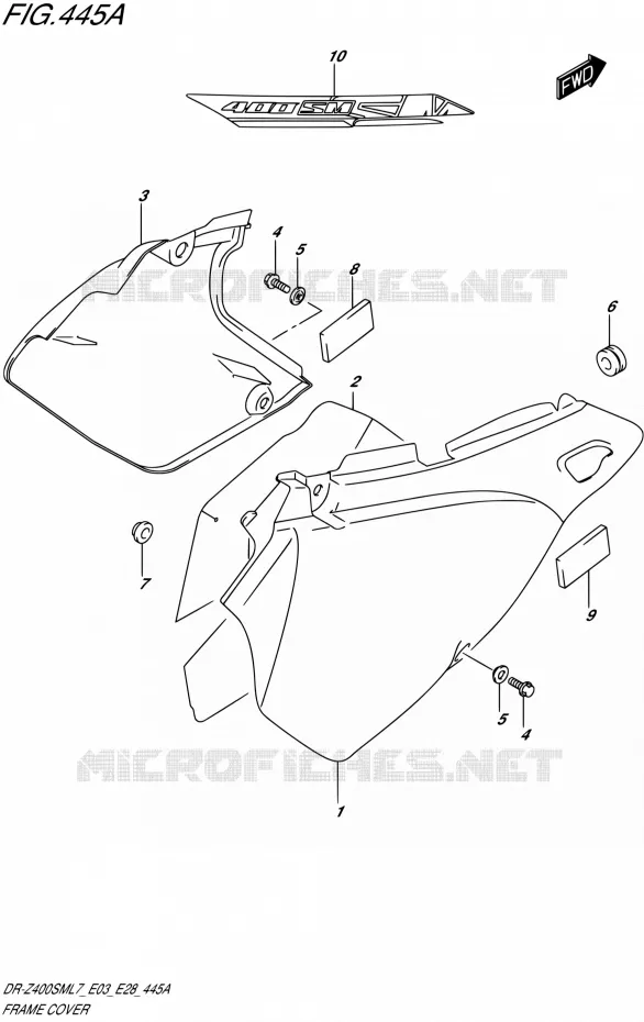 ACHTER KUIP (DR-Z400SML7 E03) Suzuki MOTO 400 DR-ZSM 2017  DR-Z400SM L7 (E03,E28,E33)