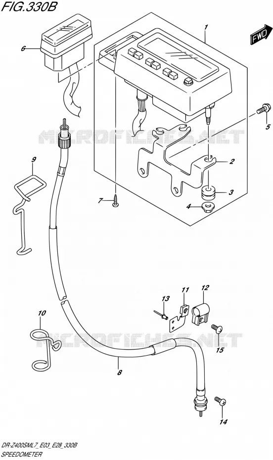 SNELHEIDSMETER (DR-Z400SML7 E28) Suzuki MOTO 400 DR-ZSM 2017  DR-Z400SM L7 (E03,E28,E33)