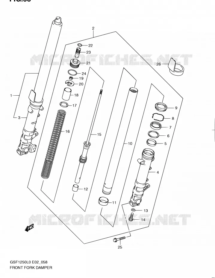 FRONT SCHOKDEMPER Suzuki MOTO 1250 BANDIT-N 2010  GSF1250 L0 (E02,E19,E24)