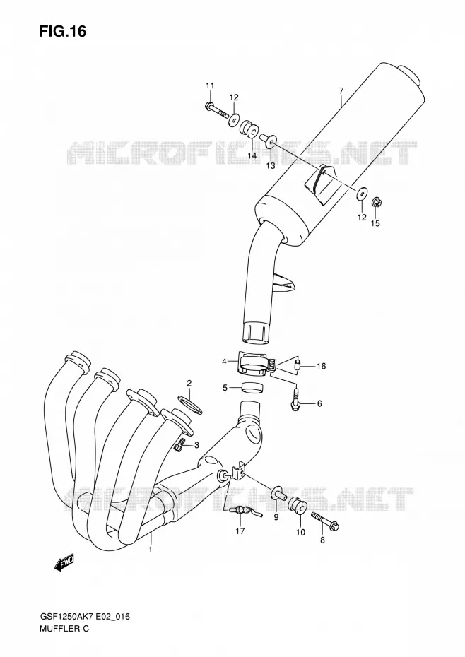 GELUIDDEMPER Suzuki MOTO 1250 BANDIT-S 2010  GSF1250SA L0 (E02,E19,E24,E37)