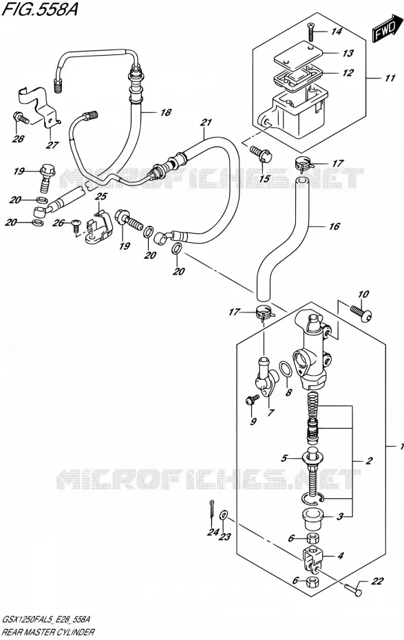ACHTER HOOFDREMCILINDER Suzuki MOTO 1250 GSX-F 1992  GSX1250FA L5 (E03,E28,E33)