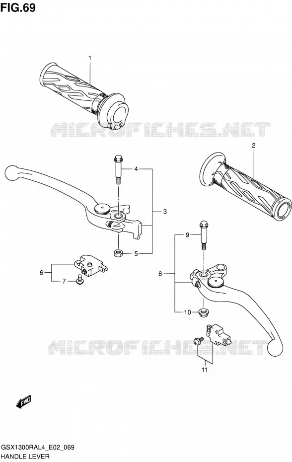 HANDGRIPS - LEVERS Suzuki MOTO 1300 HAYABUSA 2016  GSX1300RA L4 (E02,E19)
