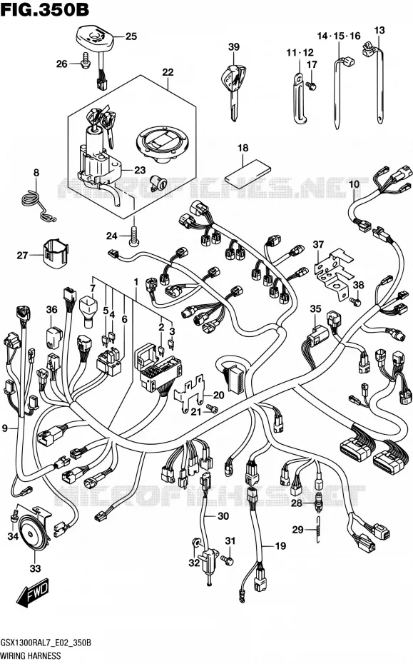 BEDRADING (GSX1300RAL7 E19) Suzuki MOTO 1300 HAYABUSA 2017  GSX1300RA L7 (E02)