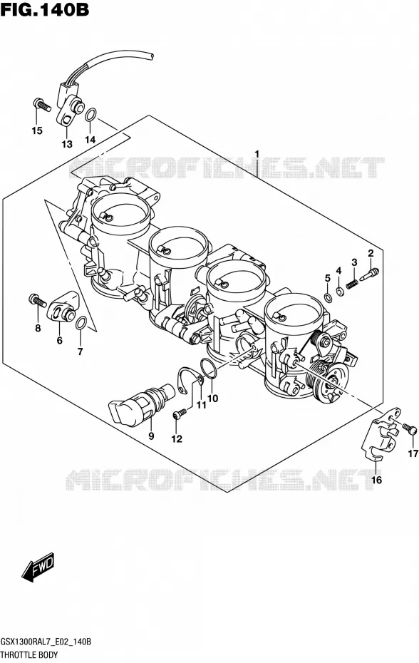 GASKLEPHUIS (GSX1300RAL7 E19) Suzuki MOTO 1300 HAYABUSA 2017  GSX1300RA L7 (E02)