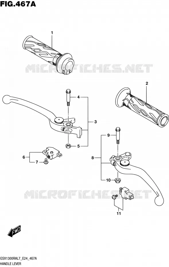 HANDGRIPS - LEVERS Suzuki MOTO 1300 HAYABUSA 2017  GSX1300RA L7 (E24)