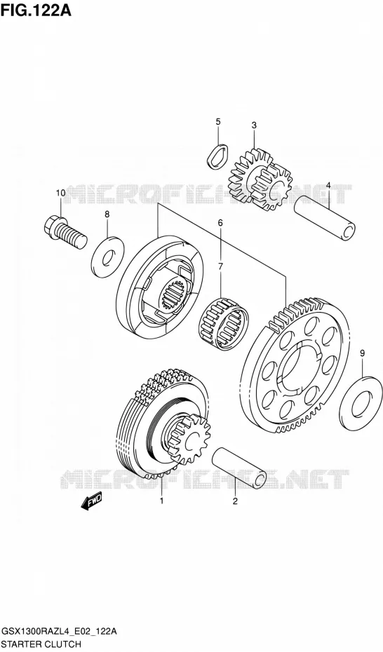 STARTMOTOR CLUTCH Suzuki MOTO 1300 HAYABUSA 2014  GSX1300RAZ L4 (E19)