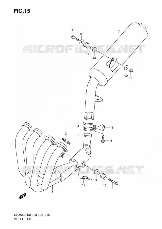 GELUIDDEMPER Suzuki MOTO 650 GSX-F 2010  GSX650F L0 (E03,E28,E33)