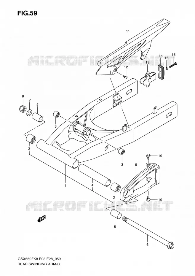 SWINGARM Suzuki MOTO 650 GSX-F 2010  GSX650F L0 (E03,E28,E33)