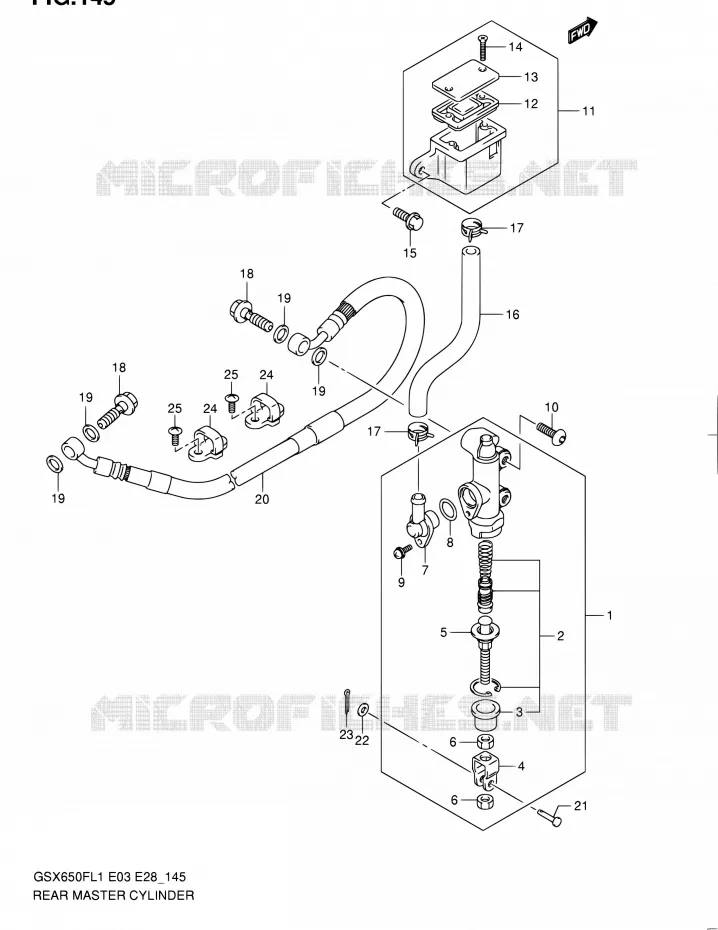 ACHTER HOOFDREMCILINDER (GSX650FL1 E03) Suzuki MOTO 650 GSX-F 2011  GSX650F L1 (E03,E28,E33)