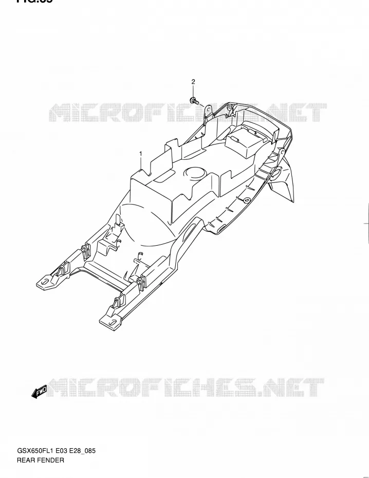 ACHTERSPATBORD (GSX650FAL1 E33) Suzuki MOTO 650 GSX-F 2011  GSX650F L1 (E03,E28,E33)