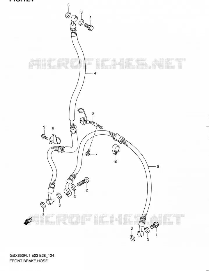 FRONT REMSLANG (GSX650FL1 E33) Suzuki MOTO 650 GSX-F 2011  GSX650F L1 (E03,E28,E33)
