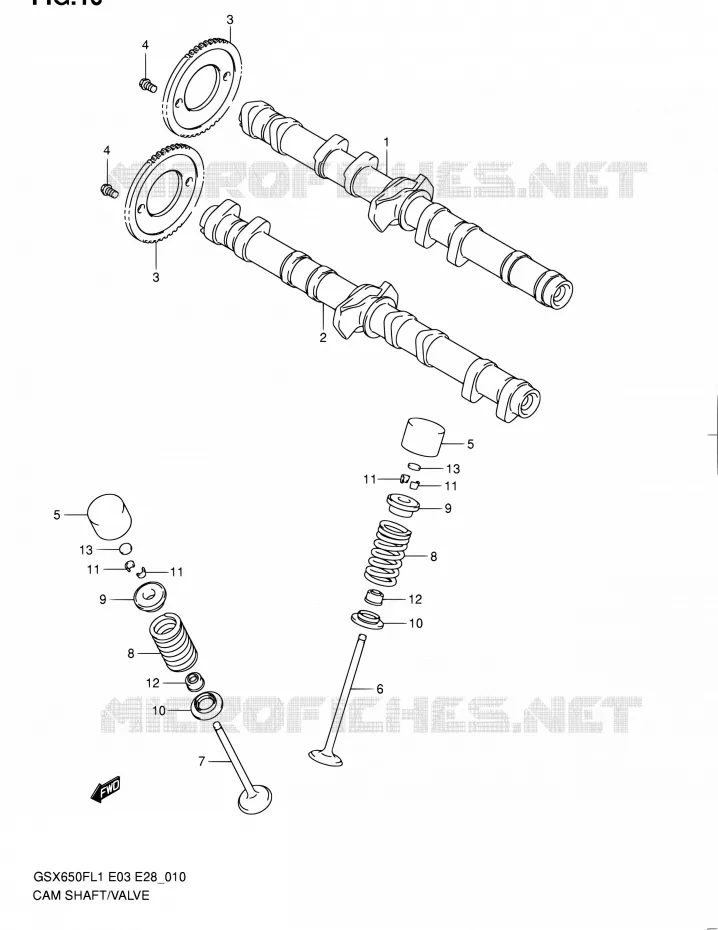 NOKKENAS - VALVES Suzuki MOTO 650 GSX-F 2011  GSX650F L1 (E03,E28,E33)
