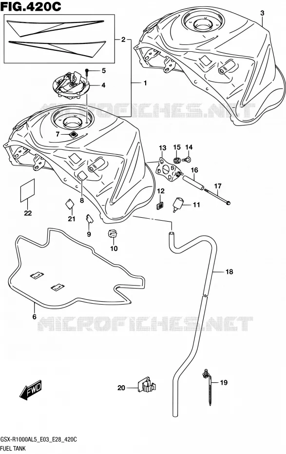BENZINETANK (GSX-R1000AL5 E33) Suzuki MOTO 1000 GSX-R 2015  GSX-R1000A L5 (E03,E28,E33)