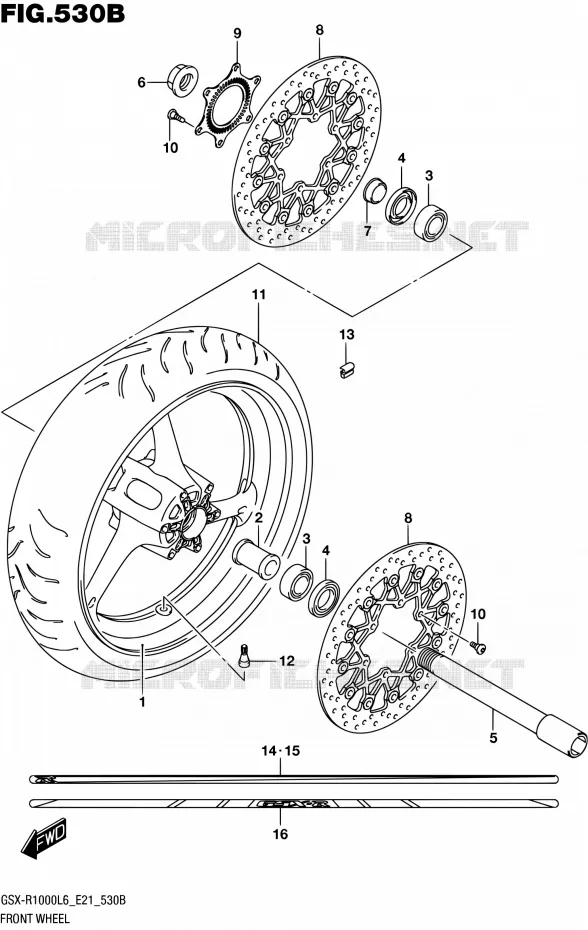 VOORWIEL (GSX-R1000AL6 E21) Suzuki MOTO 1000 GSX-R 2016  GSX-R1000A L6 (E21)