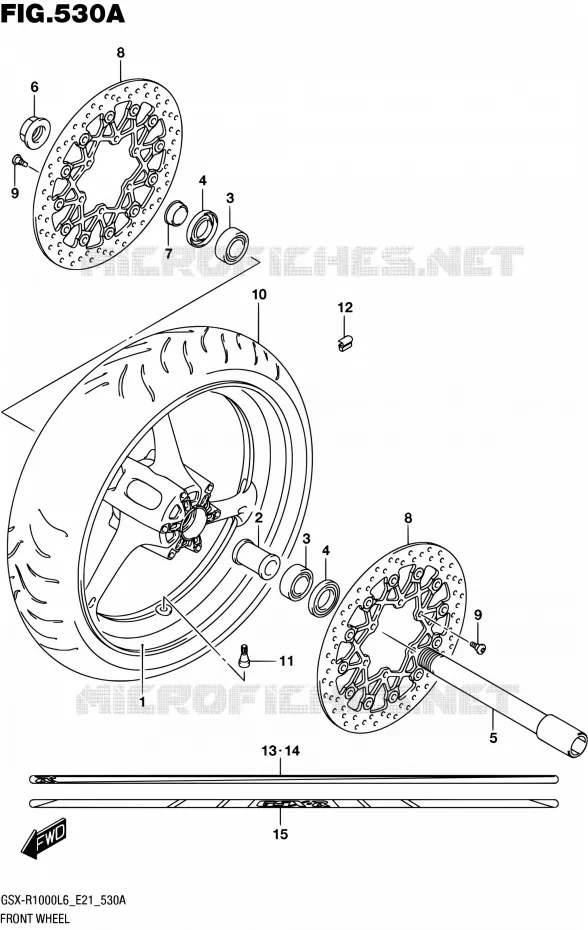 VOORWIEL (GSX-R1000L6 E21) Suzuki MOTO 1000 GSX-R 2016  GSX-R1000A L6 (E21)