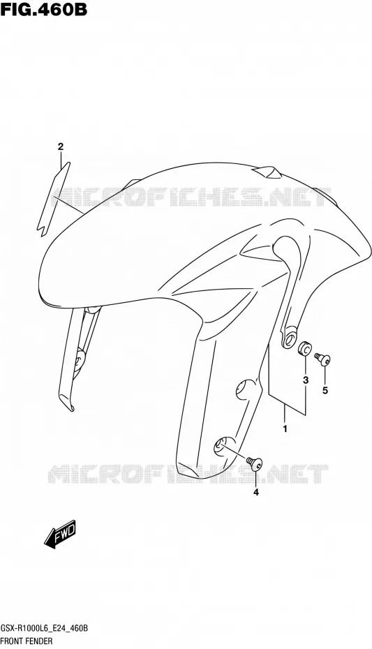 FRONT FENDER (GSX-R1000AL6 E24) Suzuki MOTO 1000 GSX-R 2016  GSX-R1000A L6 (E24)