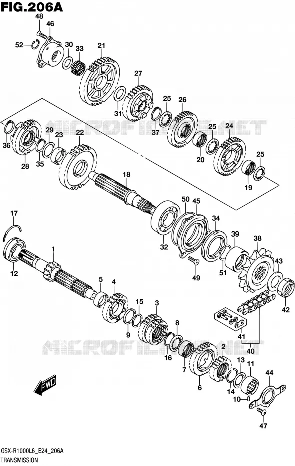 TRANSMISSION Suzuki MOTO 1000 GSX-R 2016  GSX-R1000A L6 (E24)