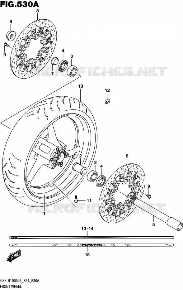 VOORWIEL (GSX-R1000L6 E24) Suzuki MOTO 1000 GSX-R 2016  GSX-R1000A L6 (E24)