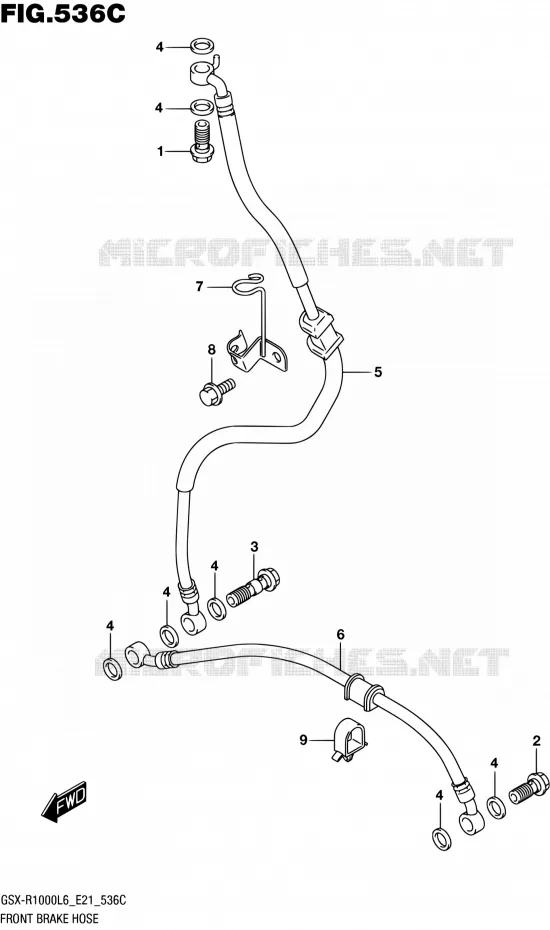 FRONT REMSLANG (GSX-R1000UFL6 E21) Suzuki MOTO 1000 GSX-R 2016  GSX-R1000AUF L6 (E21)