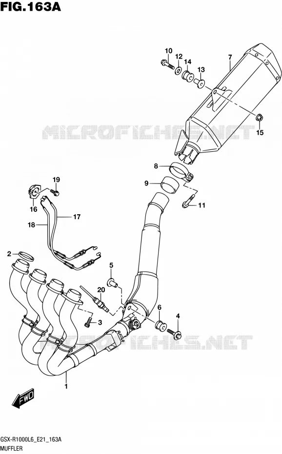 GELUIDDEMPER (GSX-R1000L6 E21) Suzuki MOTO 1000 GSX-R 2016  GSX-R1000AUF L6 (E21)