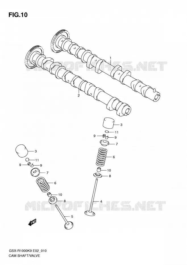 NOKKENAS - VALVES Suzuki MOTO 1000 GSX-R 2010  GSX-R1000 L0/GSX-R1000Z L0 (E02,E14,E19,E24,E51,P37)