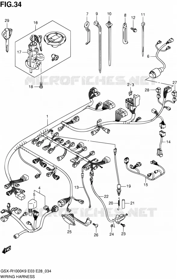 BEDRADING Suzuki MOTO 1000 GSX-R 2010  GSX-R1000 L0/GSX-R1000Z L0 (E03,E28,E33)