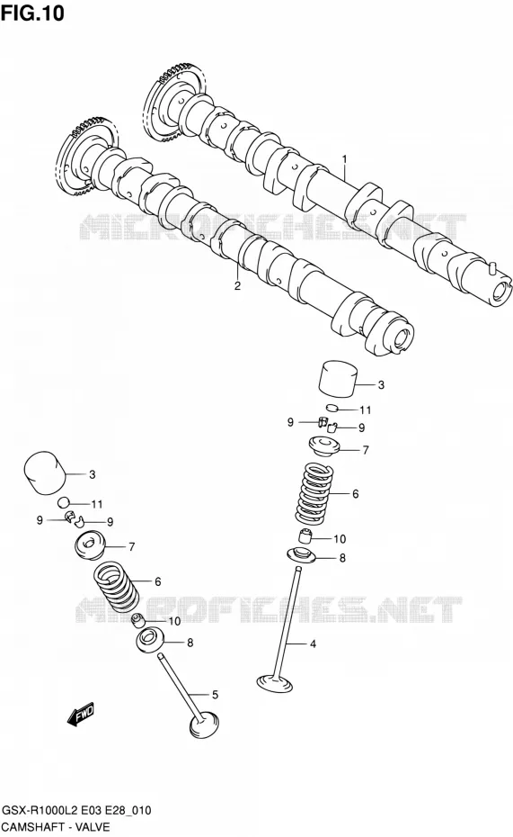 NOKKENAS - VALVES Suzuki MOTO 1000 GSX-R 2012  GSX-R1000 L2 (E03,E28,E33)