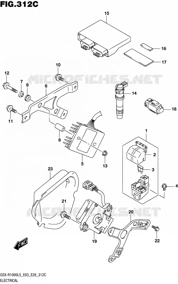 ELEKTRISCH (GSX-R1000L5 E33) Suzuki MOTO 1000 GSX-R 2015  GSX-R1000 L5 (E03,E28,E33)