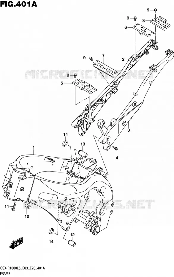 FRAME Suzuki MOTO 1000 GSX-R 2015  GSX-R1000 L5 (E03,E28,E33)