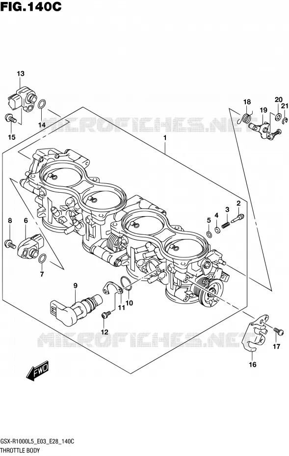 GASKLEPHUIS (GSX-R1000L5 E33) Suzuki MOTO 1000 GSX-R 2015  GSX-R1000 L5 (E03,E28,E33)