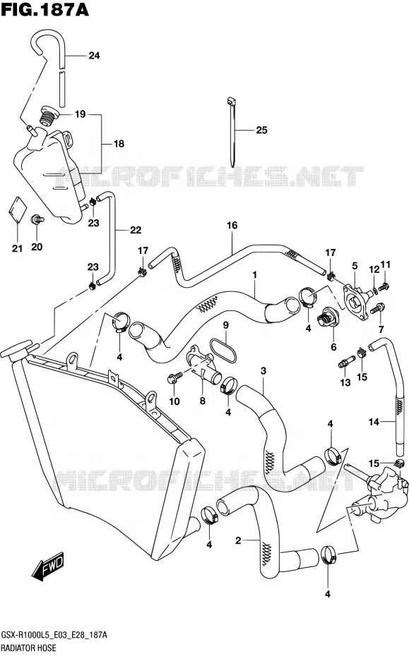 RADIATOR SLANG Suzuki MOTO 1000 GSX-R 2015  GSX-R1000 L5 (E03,E28,E33)