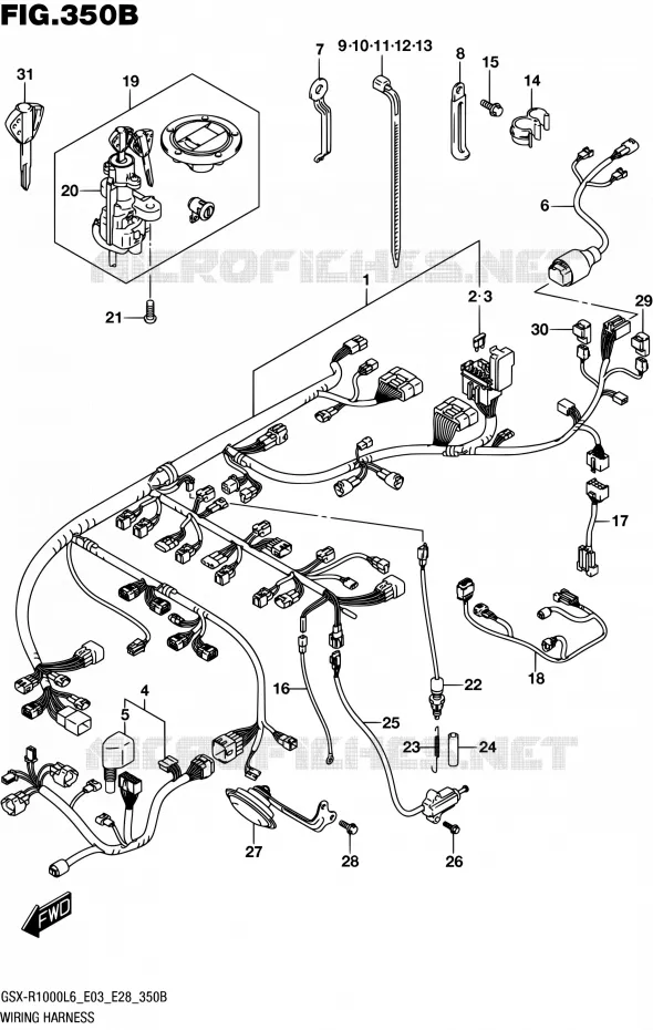 BEDRADING (GSX-R1000L6 E28) Suzuki MOTO 1000 GSX-R 2016  GSX-R1000 L6 (E03,E28,E33)