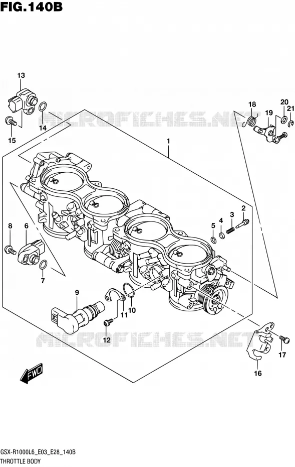 GASKLEPHUIS (GSX-R1000L6 E28) Suzuki MOTO 1000 GSX-R 2016  GSX-R1000 L6 (E03,E28,E33)
