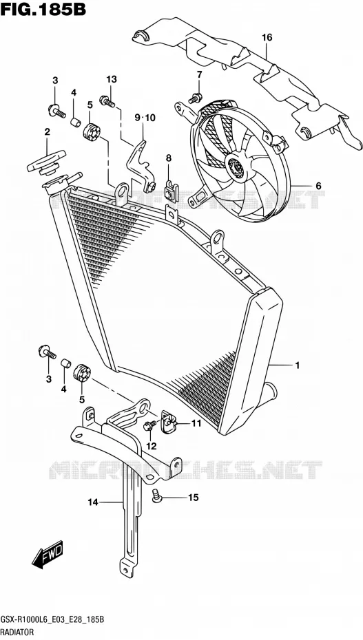 RADIATOR (GSX-R1000L6 E28) Suzuki MOTO 1000 GSX-R 2016  GSX-R1000 L6 (E03,E28,E33)
