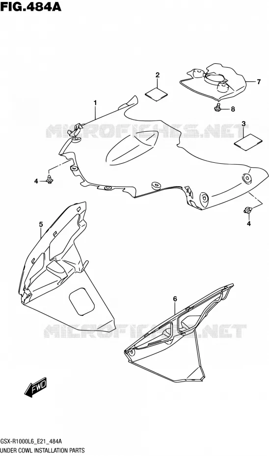 FAIRING INSTALLATIEDELEN Suzuki MOTO 1000 GSX-R 2016  GSX-R1000UF L6 (E21)