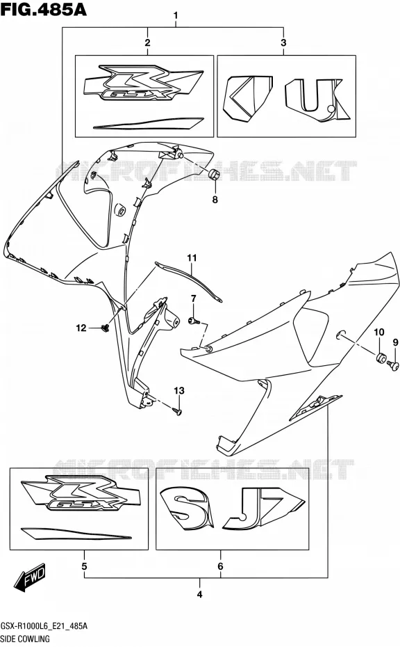 SIDE KUIP (YSF) Suzuki MOTO 1000 GSX-R 2016  GSX-R1000UF L6 (E21)