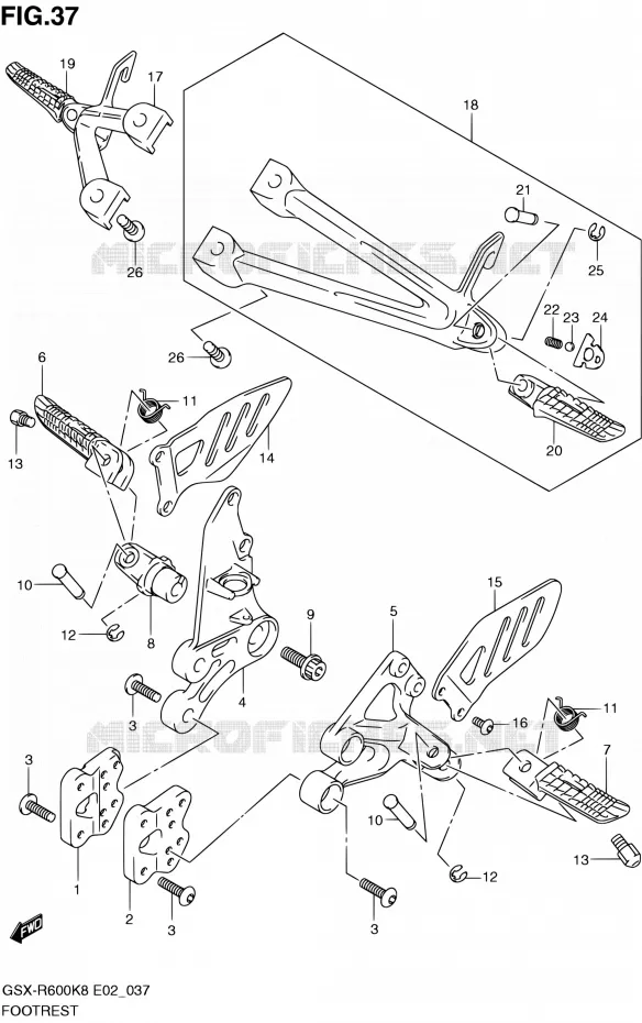 FOOTREST Suzuki MOTO 600 GSX-R 2010  GSX-R600 L0 (E02,E19,E24)