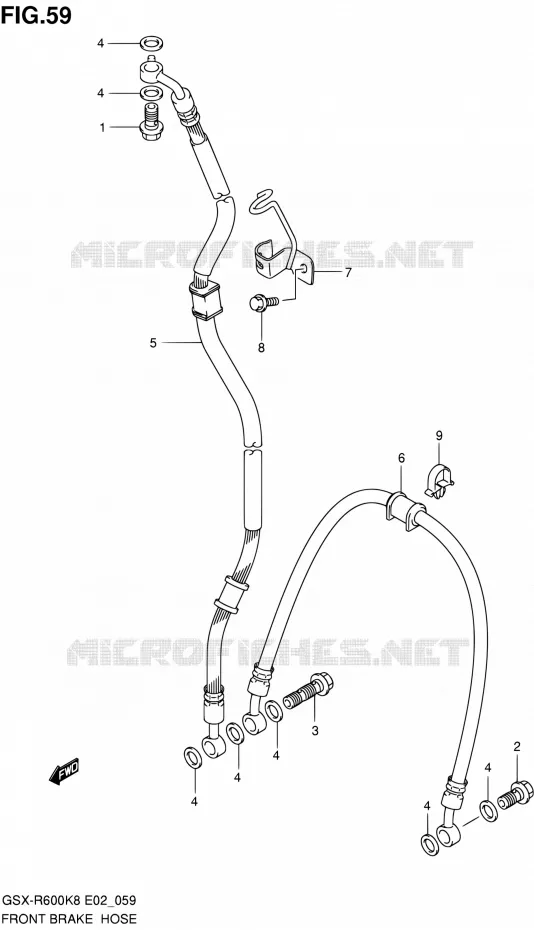 FRONT REMSLANG Suzuki MOTO 600 GSX-R 2010  GSX-R600 L0 (E02,E19,E24)