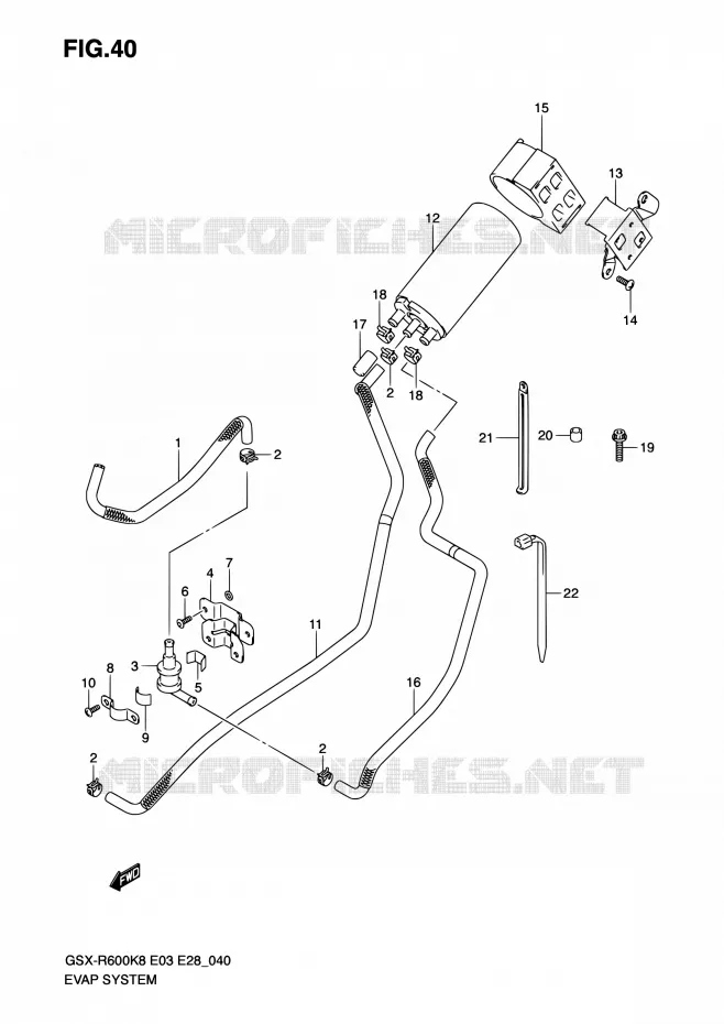 FUEL EVAP SYSTEM (E33) Suzuki MOTO 600 GSX-R 2010  GSX-R600 L0 (E03,E28,E33)
