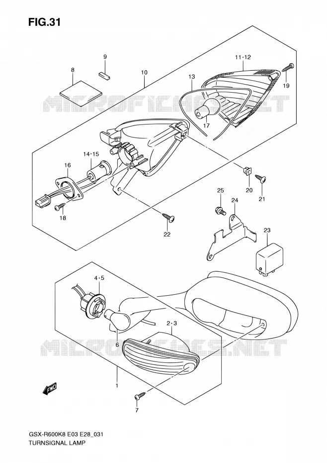 INDICATOREN Suzuki MOTO 600 GSX-R 2010  GSX-R600 L0 (E03,E28,E33)