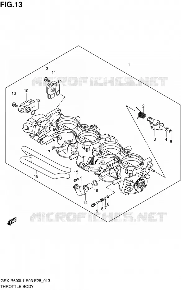 GASKLEPHUIS (GSX-R600L1 E33) Suzuki MOTO 600 GSX-R 2011  GSX-R600 L1 (E03,E28,E33)