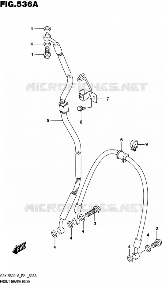 FRONT REMSLANG Suzuki MOTO 600 GSX-R 2016  GSX-R600 L6 (E21)