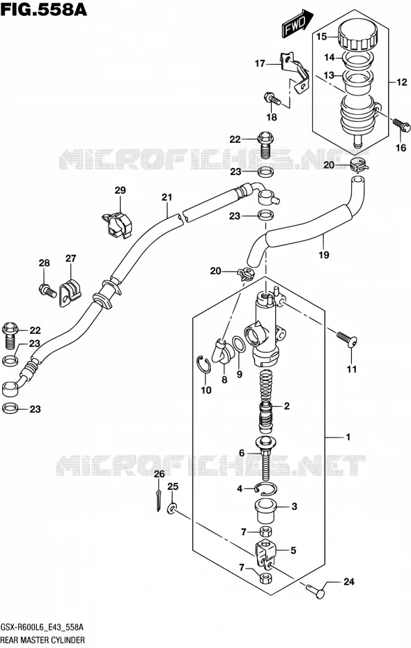 ACHTER HOOFDREMCILINDER Suzuki MOTO 600 GSX-R 2016  GSX-R600 L6 (E43)