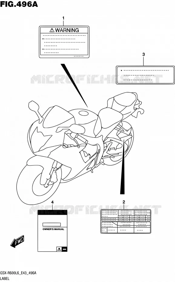 ETIKET Suzuki MOTO 600 GSX-R 2016  GSX-R600 L6 (E43)